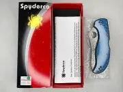 RARE Spyderco Stretch Blue Nishijin Glass DPS15/VG-10 C90GFBLPD Discontinued NEW