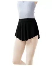 Mesh Pull On Ballet Skirt Elastic Point Dance Skirt for Teen Small Black-mesh