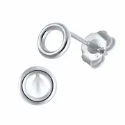 Silver plating Round Circle Stud Earrings for Women Jewelry Simple Geometric Tiny Small Earrings