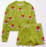 AE American Eagle Grinch Plush PJ Set Green with Matching Socks PICK YOUR SIZE