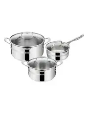 [Jamie Oliver by Tefal] Cook Smart Induction Pot Set + Lids 3 Piece in Stainless Steel