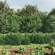 Wire Mesh Fence with Spike Anchors Green 1.6x25 m - Durable Garden Outdoor Privacy Fence, Galvanised Steel with PVC Coating, Ideal for Dog Fencing