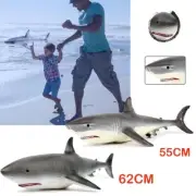 55/62 CM Large Megalodon Great White Shark Simulation Animal Figure Model Toy