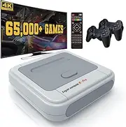 Kinhank Retro Game Console 256GB, Super Console X PRO Built in 50,000+ Games, Video Game Console Systems for 4K TV HD/AV Output, Dual Systems, Compatible with NES/N64/PS1/PSP