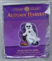 Pet Spider Halloween Ghost Buttons & Beads Mill Hill Cross Stitch Kit