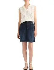 [David Lawrence] Harper Denim Mini Skirt in Blue
