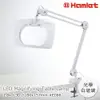 【Hamlet 哈姆雷特】1.8x/3D/190x157mm 方型大鏡面LED調光時尚護眼檯燈放大鏡 桌夾式【E066】