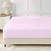 Deep Pocket King Single Fitted Sheet 1 Piece- 1800TC Ultra-Soft Premium Double Brushed Microfiber Durable and Fade Resistant Fits Mattress up to 40cm - King Single, Light Pink