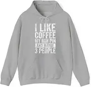 [X.Style] Coffee I Like Coffee My Min Pin and Maybe People ds004 Hoodie Grey XL