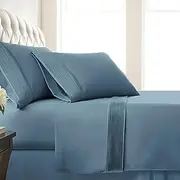 Southshore Fine Living, Inc. King Bed Sheets Deep Pocket Set with 21" Deep King Fitted Sheet, King Size Pillow Cases Set of 2 | Hotel Luxury Quality | Easy Care Microfiber Sheets | Coronet Blue