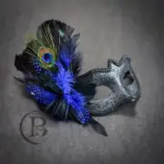 Peacock Feather Halloween Masquerade Mask Mardi Gras Masquerade Ball Prom Mask B