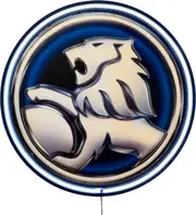 LARGE Holden Blue Lion Bar Garage Wall Light Sign White Neon