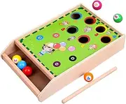 Gogogmee 1Set Miniature Pool Table Game Fun Indoor Table Game for Adults for Family Parties Compact Design for Desktop Play for Hand Eye Coordination Development