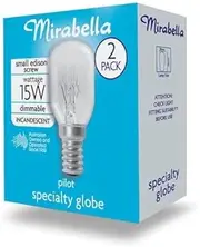 Mirabella 15W SES Pilot Dimmable Globe Bulb 2-Pieces Pack, Clear