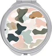 RTSEBVN Travel Makeup Mirror Portable Pocket Mirror Foldable Soft Camouflage Shapes Printing Compact Mirror for Women Gifts