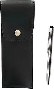 T23-BRS-B-9A094A-3 Round Button Japanese Pen Case Black Smartphone Touch Short Metal Rotating Ballpoint Pen Set of 3