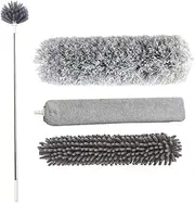 BCOATH 1Set Multi Head Microfiber Duster for Ceiling Fans High Ceilings Reusable Dust Removal Tools for Furniture Cars Easy to Clean with Detachable Head Safe for Home Use