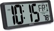 XREXS Large Digital Wall Clock, Electronic Alarm Clocks for Bedroom Home Deco
