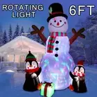 6Ft Christmas Inflatables Snowman Penguins W/LED Outdoor Decorations Blow up