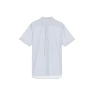 【GIORDANO 佐丹奴】男裝天然凉感短袖襯衫(05 藍色X白色)