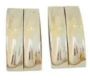 Vintage silver tone modernist designer runway clip on earrings