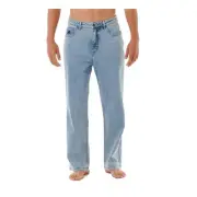 RIP CURL Men's Dosed Denim Pants | Washed Blue