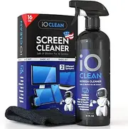 Screen Cleaner Spray (16oz - 473ml) – Best Large Cleaning Kit for LCD LED OLED TV, Smartphone, iPad, Laptop, Touchscreen, Computer Monitor, Electronic Devices, Microfiber Cloth Wipes and 2 Nozzles