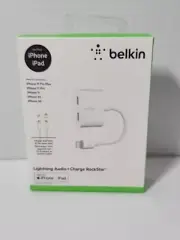 Belkin Audio + Charge Rockstar Adapter for iPhone - White