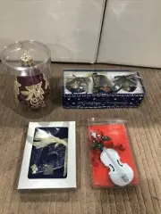 Mikasa glass ornament heart CRYSTAL JOYOUS COLLECTION Lot