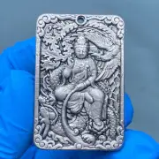 34.1g Aletai iron meteorite thin slice Carving Guanyin Bodhisattva