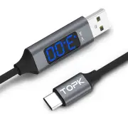 3A Type C LCD Display Fast Charging Data Cable 3.28ft/1m for Xiaomi Mi A2 Pocophone F1