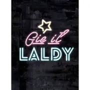 Scotland Neon Gie it Laldy Large Canvas Wall Art Print