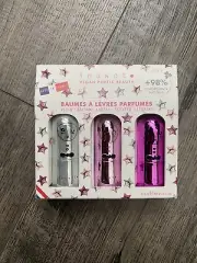 INUWET Vegan Natural PINK Stars Sheer Lip Balm 3 Piece Set BNIB Kawaii CUTE