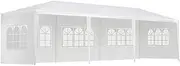 Instahut 3x9m Outdoor Gazebo Party Tent, White Steel Frame with 5 Removable Windows, UV & Water Resistant