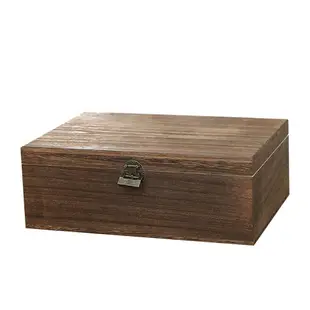 實木桌面收納盒 收納木盒 實木盒子復古帶鎖桌面收納盒雜物首飾整理證件收納木制小箱子家用【JD06057】