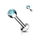 Piercing Labret Ear Ball Set Rhinestone Turquoise