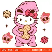 HELLO KITTY OOGIE BOOGIE CONCHA, DESIGN, CUT FILES, SVG for Cricut