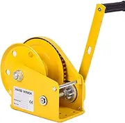 Large Rocker Heavy Duty Hand Winch ATV Hand Gear Winch Two Way Self Locking Ratchet Hand Winch Cable Hook Manual Winch Boat Trailer Portable Household Crane Hand Winch//8