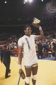 Big East Tournament Georgetown Patrick Ewing victorious 1984 Old Photo