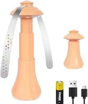 Fly Fans for Tables with Integrated LED Lights - Portable Telescopic Design Fly Repellent Fan - Compact and Convenient Solution to Repel Pesky Flies(Orange,2)