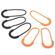 12pcs Zipper Pulls Replacement Extension Cord Handle U Tab Tag Black Orange