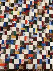 VTG Handmade Cotton Fabric Patchwork quilt top 56” X 68”