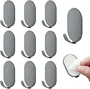 10 Pack Adhesive Hooks for Hanging, Heavy Duty Hooks Carbon Steel Hanger Utility Wall Hooks, Self Adhesive Key Holder Coat Hooks Wall Hook for Towels, Hats, Home, Kitchen, Bathroom (Black)