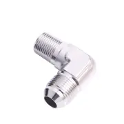 Aeroflow 90 Degree NPT To Male Flare Adapter 1/4" To -8 AN Silver