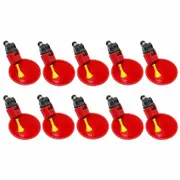 Automatic Cups Water Feeder Drinker Chicken Waterer Poultry Chook Bird - 10x