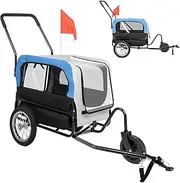 Bike Dog Trailer,Small Medium Sized Dogs Bicycle Trailer,Easy Folding Cart Frame,Universal Hitch,for Most Bike