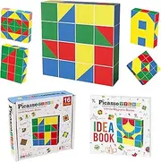 Picasso Cubes 16 Piece Magnetic Puzzle Game Magic Cube Puzzles Brain Teaser Set Kids Toy Magnet Pattern Block Matching Toys with Free Ideabook 100+ Inspirations Included STEM Learning Early Education