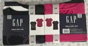GAP Girl's 2 Pack Short Sleeve Soft Graphic Logo Cut Out Back Tee- XS 4/5