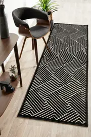 Rug Culture Black & Natural Luxury Textured Rug