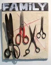 Jeff Brown Artwork Original Found Objects Assemblage "FAMiLY"